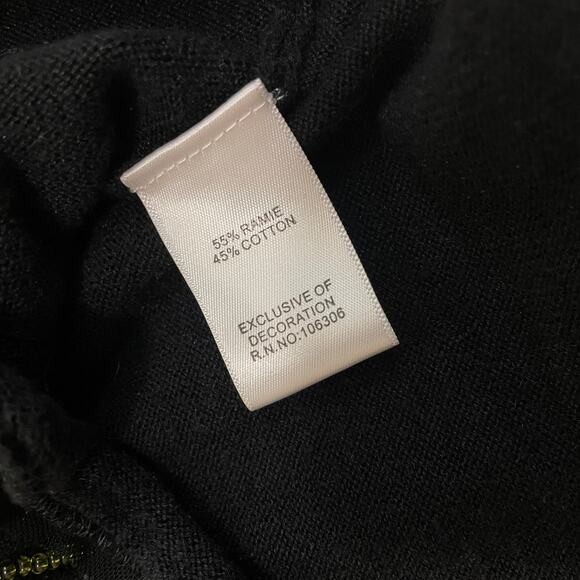 Michael Simon Vintage Christmas Sweater | Candy Canes, Holiday Black Ramie Blend - Picture 4 of 6